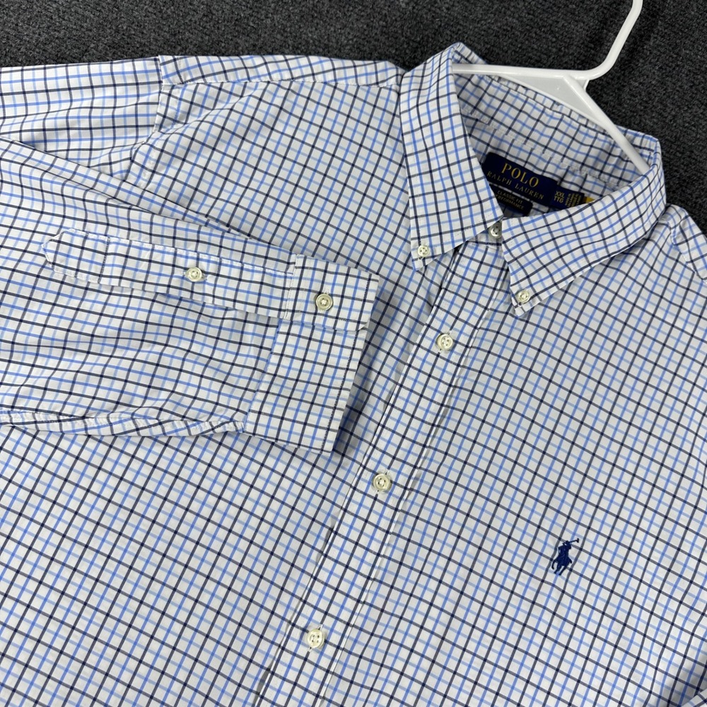 Polo Ralph Lauren Button Down Mens XXL 2XL Tattersall Performance Classic Fit